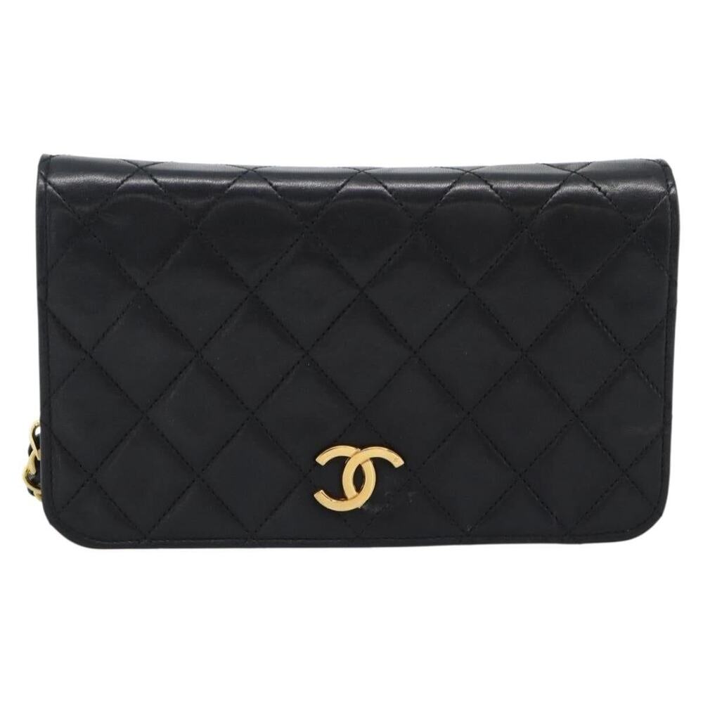 Chanel Matelasse Lambskin Chain Shoulder Bag Black